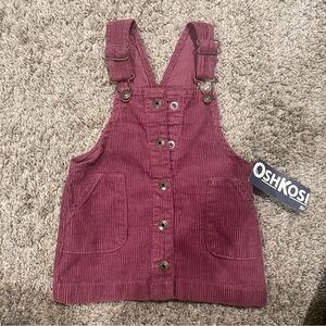 OshKosh B’gosh Burgandy Corduroy Overall Baby Dress (12m)